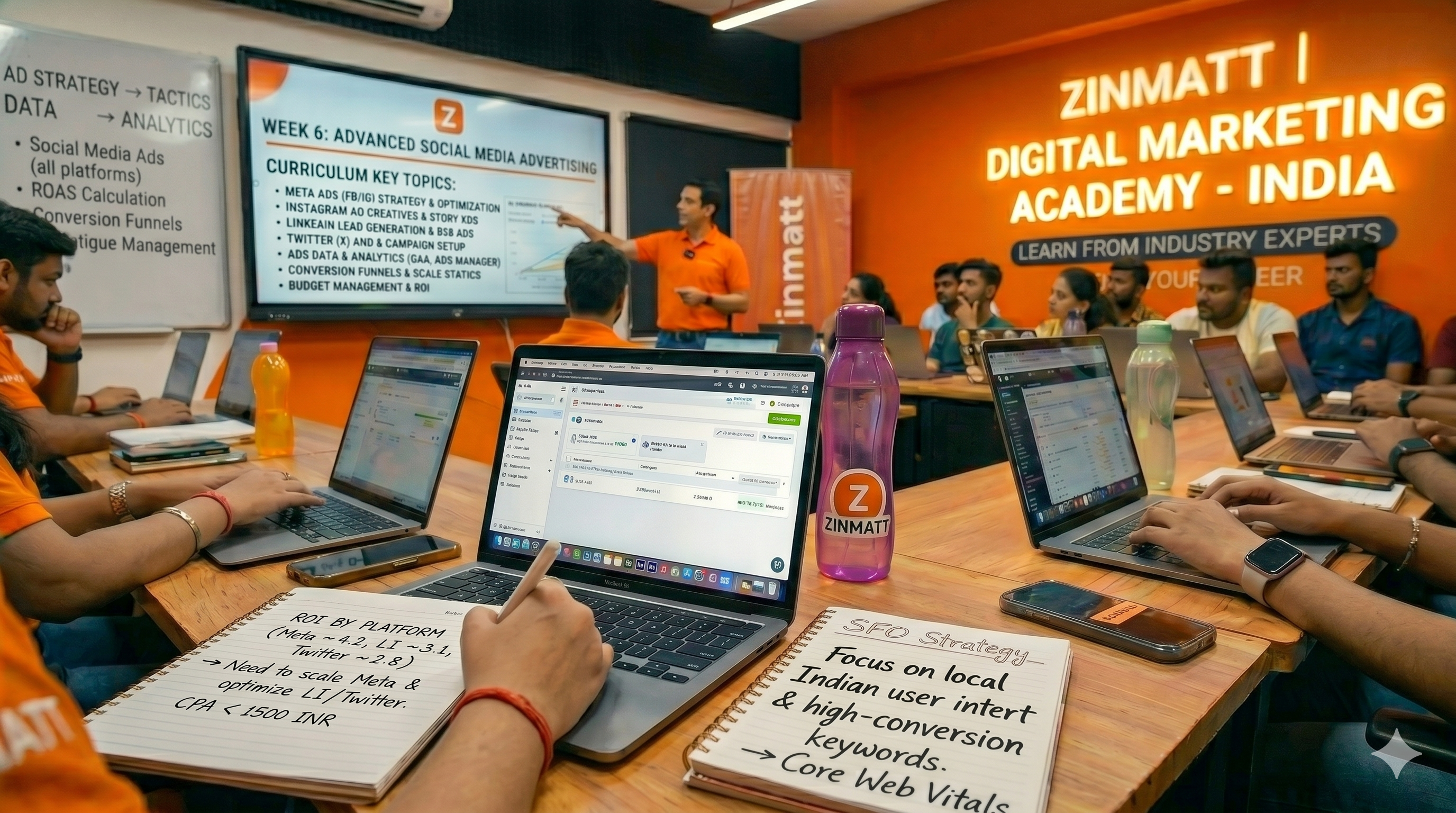 image of Class teaching social media ads 