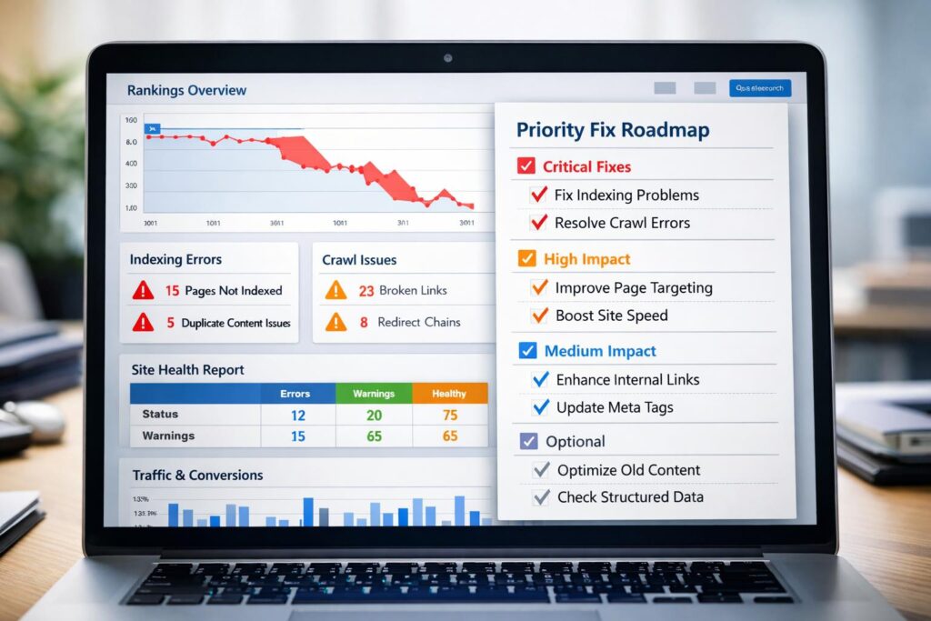 “Technical SEO audit and website performance analysis”