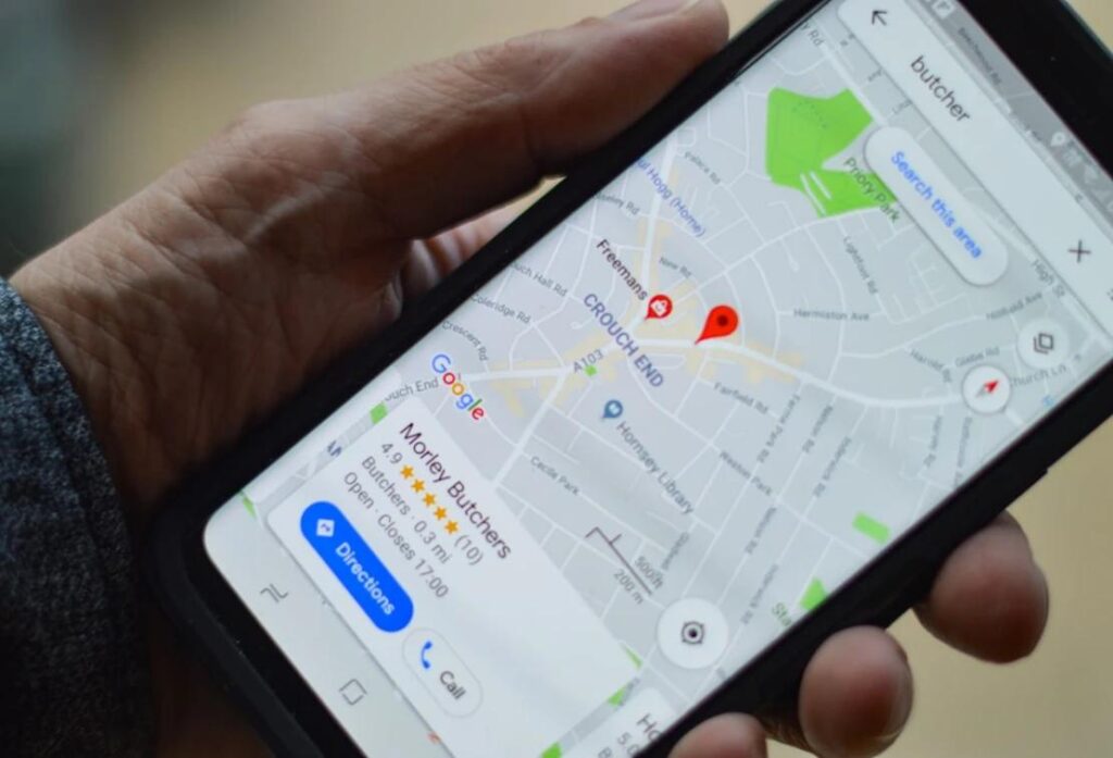 Local business owner improving Google Maps visibility