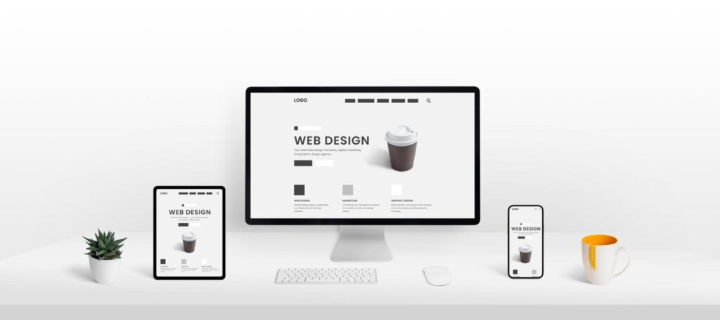 “Responsive SEO-friendly website displayed on desktop and mobile devices”