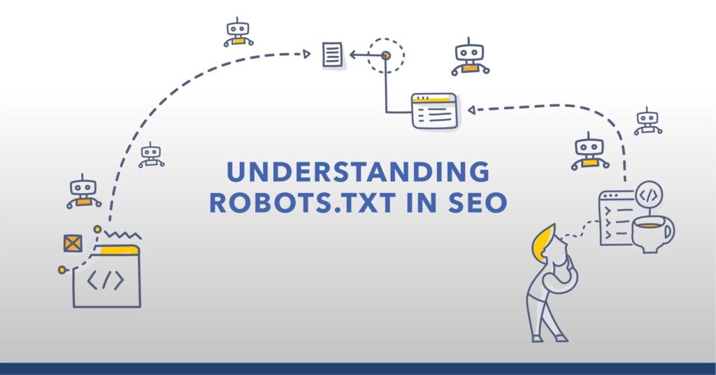 Robots.txt SEO optimization illustration for website crawling