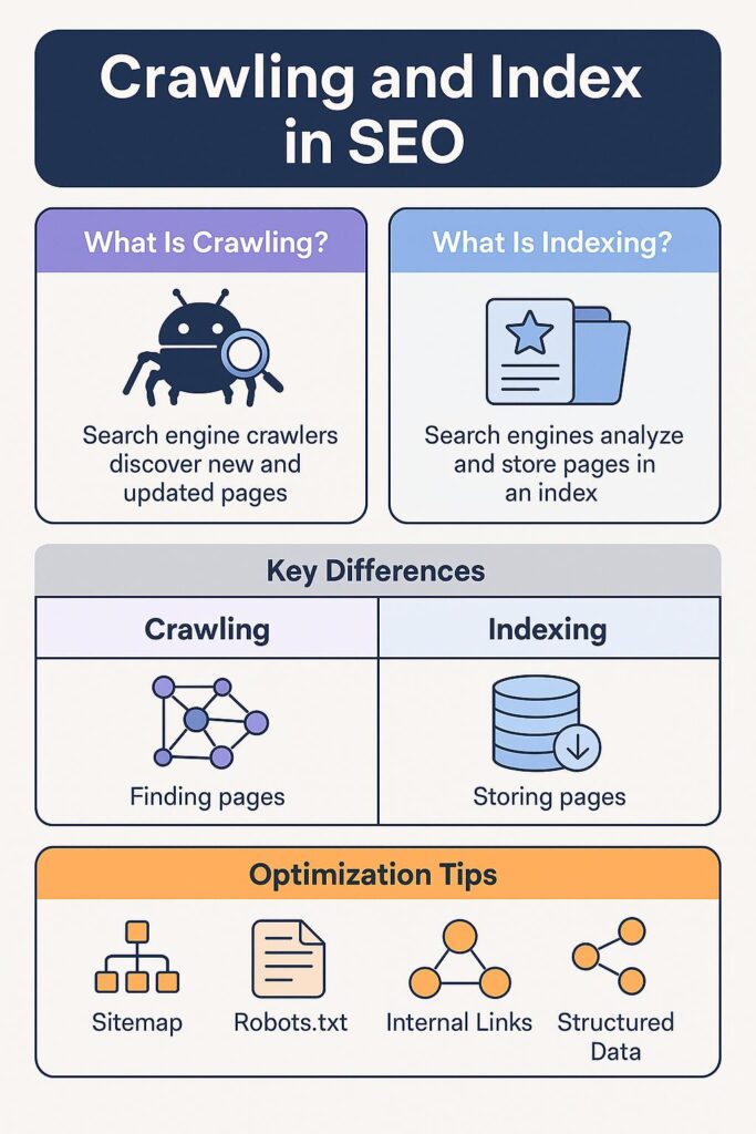 crawling and indexing data by search engine 