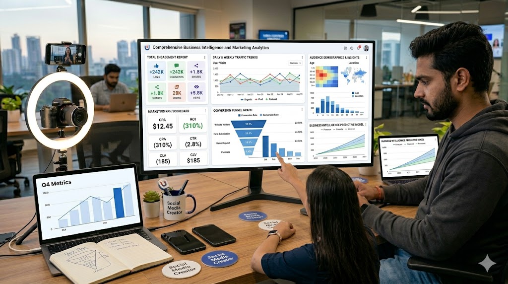 Facebook Analytics and reporting dashboard measuring marketing success