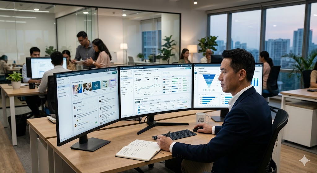 Facebook Business Manager dashboard for managing business assets and ad accounts