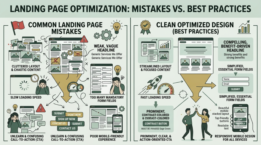 Common landing page design mistakes to avoid