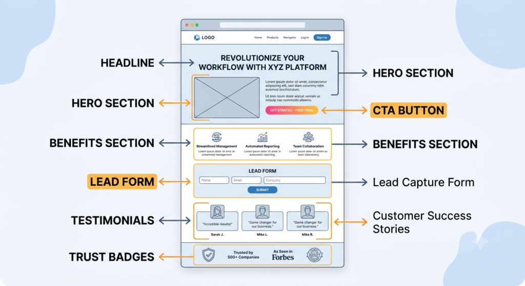 Important elements of a high converting landing page