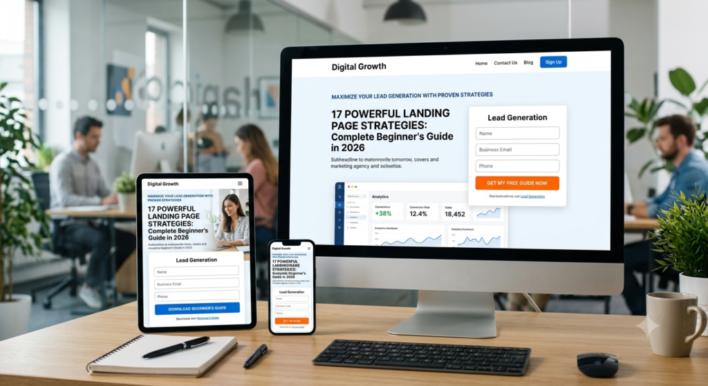 Landing page design across multiple devices for conversion optimization