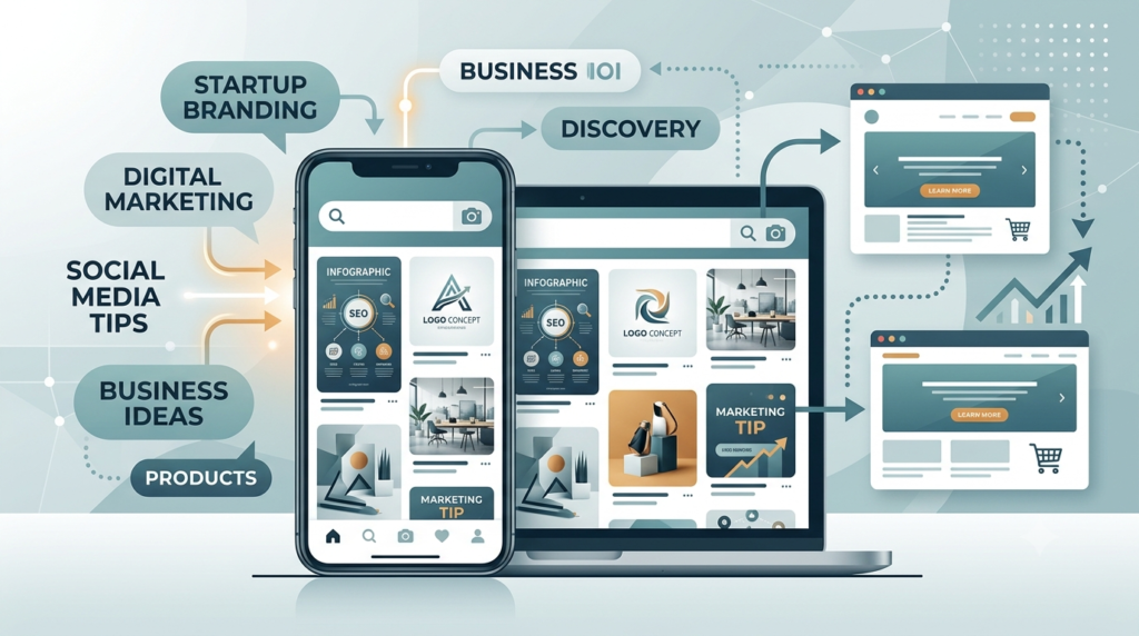 Optimized Pinterest business profile for startup social media branding
