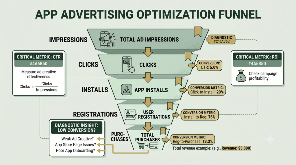 App Promotion Campaign performance optimization funnel