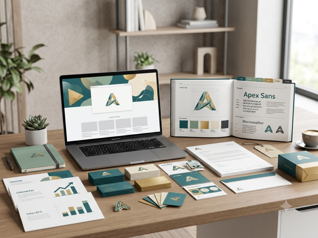 startup brand kit and visual identity