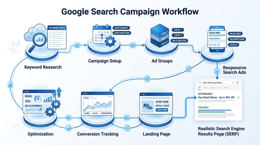Google Search campaign workflow