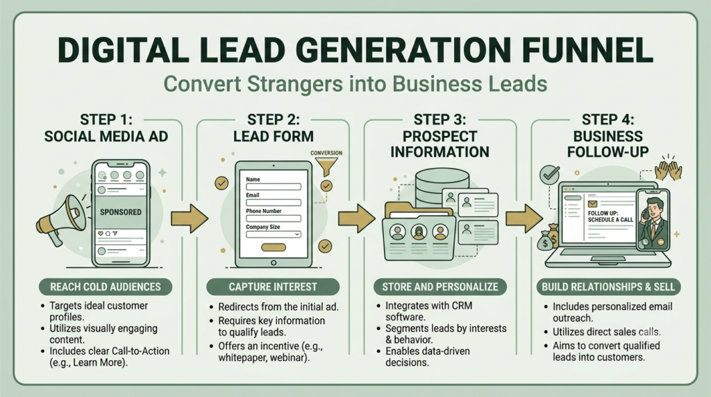 Lead generation campaign collecting potential customers