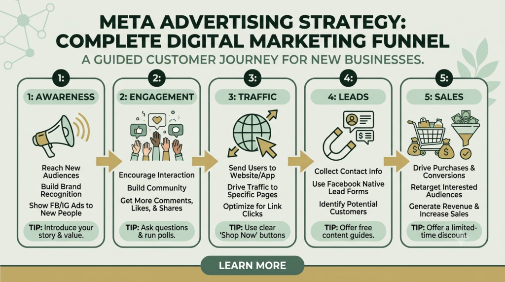Meta campaign strategy combining different campaign objectives