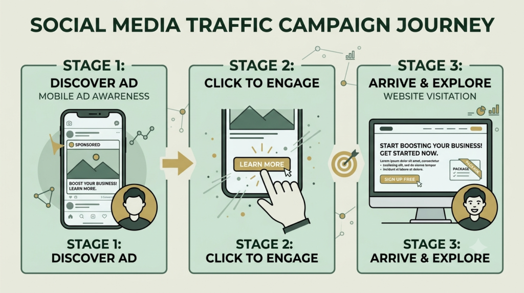 Traffic campaign sending visitors to a website