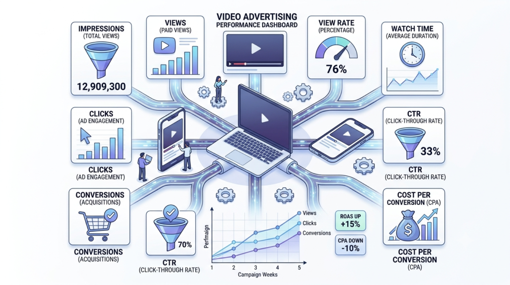 Video advertising performance metrics