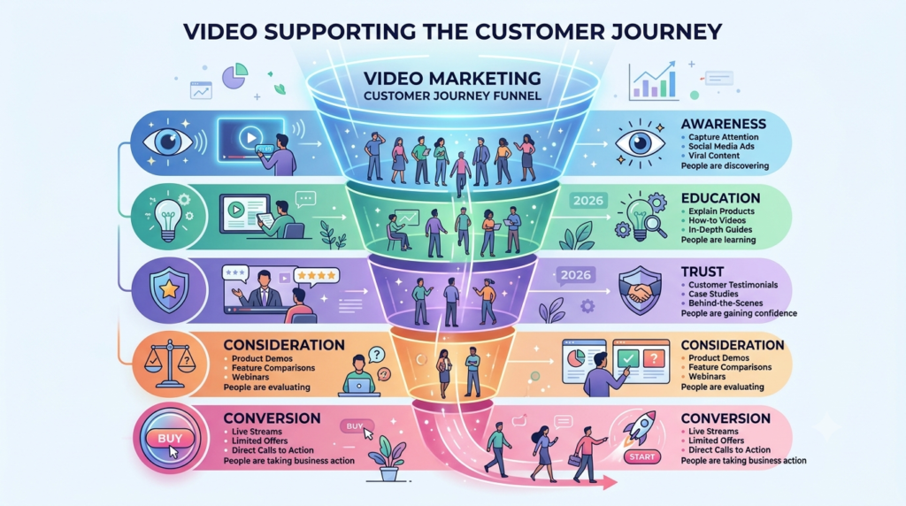 video marketing funnel from awareness to conversion