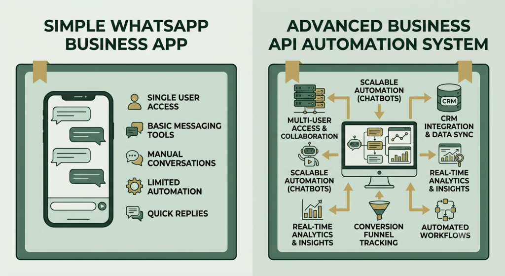 WhatsApp Business app and API comparison