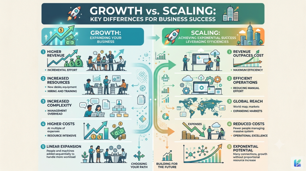 Difference between business growth and scaling