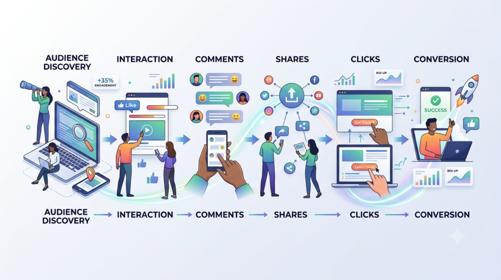 engagement campaign strategy showing audience interaction and marketing results