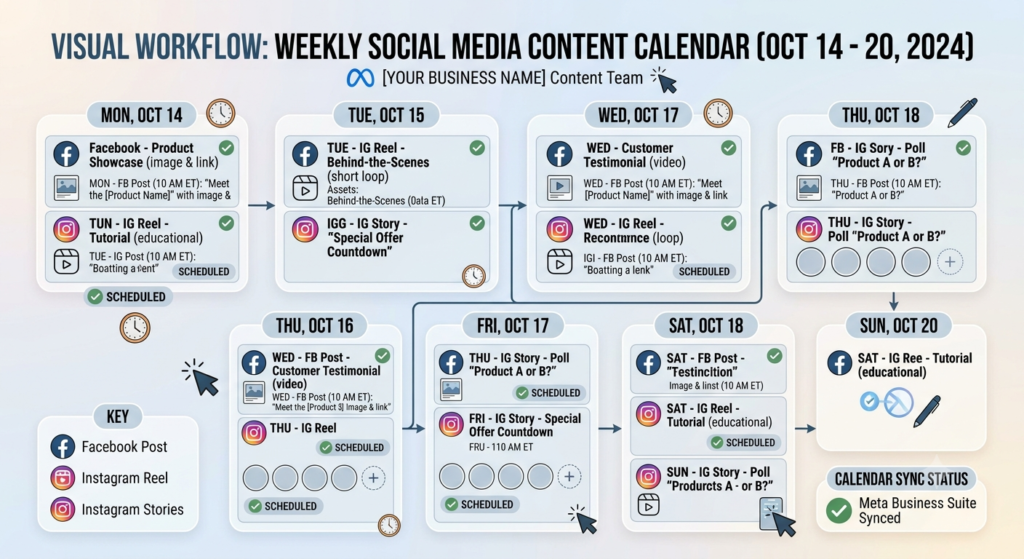 Facebook and Instagram content scheduling