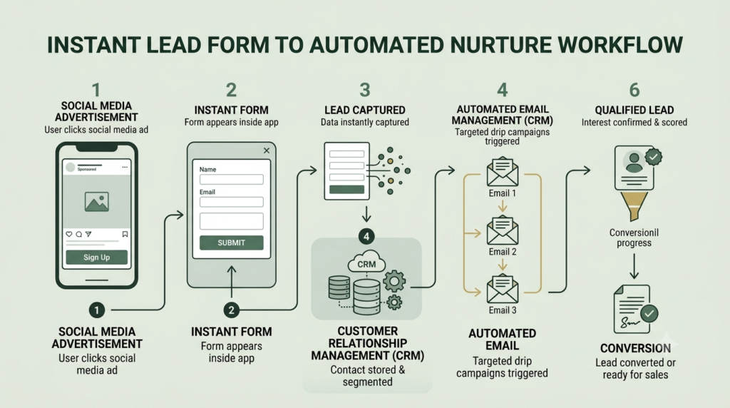 instant form and automation workflow for lead generation
