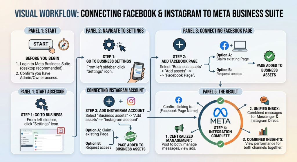 Meta Business Suite Facebook Instagram account setup