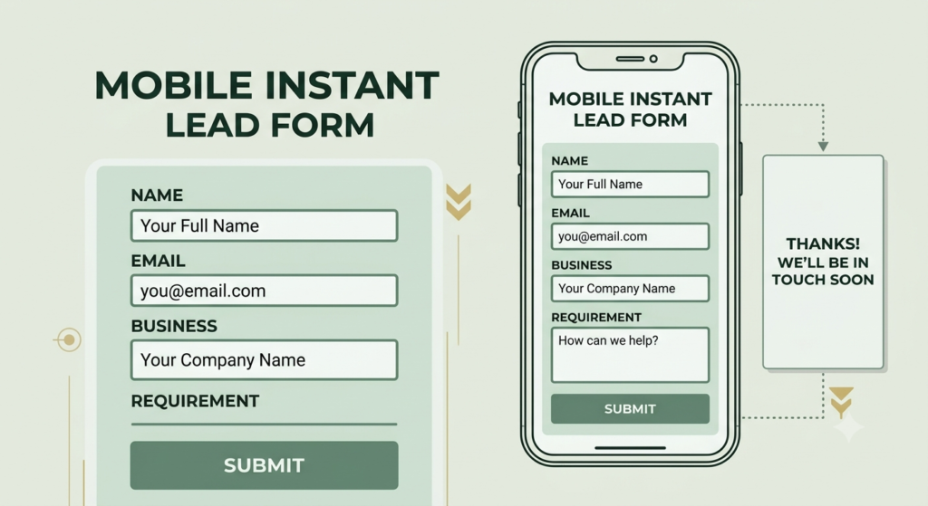 mobile instant form for collecting marketing leads
