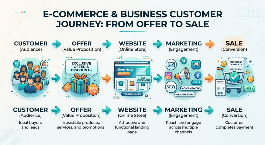 Online and offline business foundation and customer journey