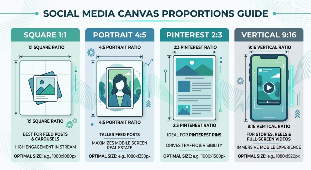 Social media creative sizes for digital products