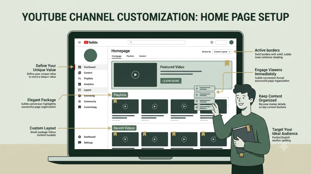Customizing a YouTube channel homepage