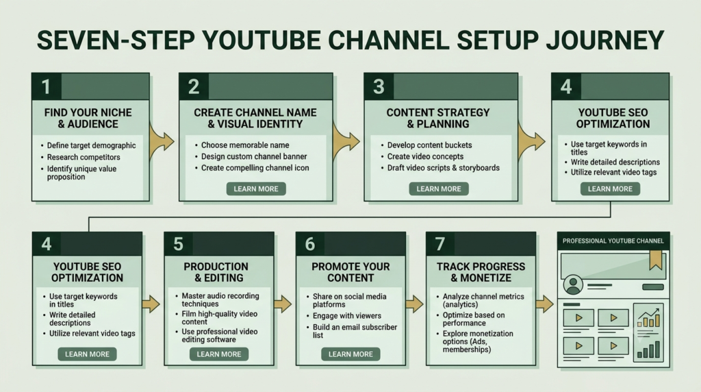Seven YouTube channel setup steps for beginners
