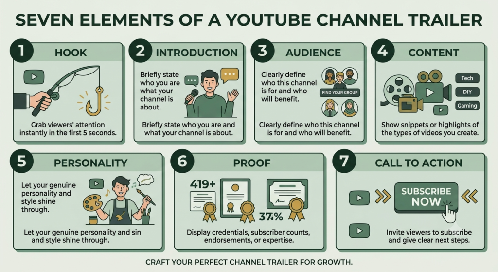 Seven essential YouTube channel trailer elements