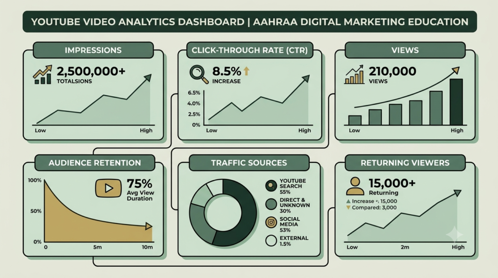 YouTube Analytics metrics for SEO performance