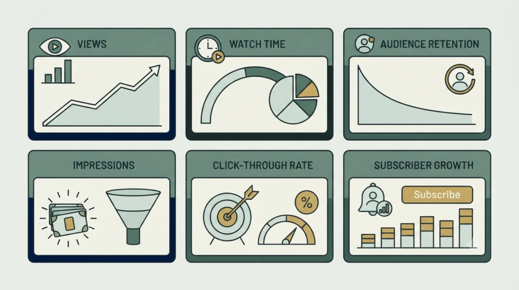 YouTube Analytics metrics for channel growth