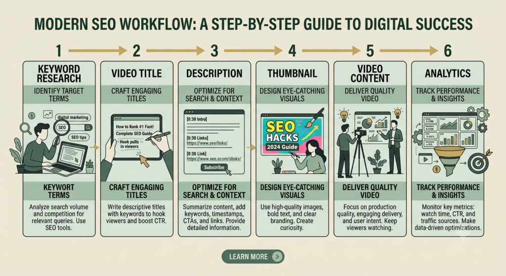 YouTube SEO content optimization workflow