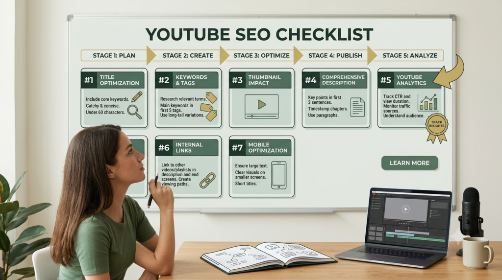 YouTube SEO optimization checklist for beginners