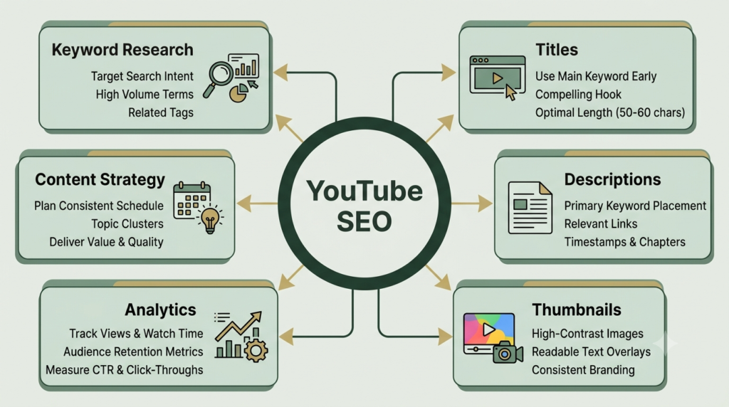 YouTube SEO topical cluster structure