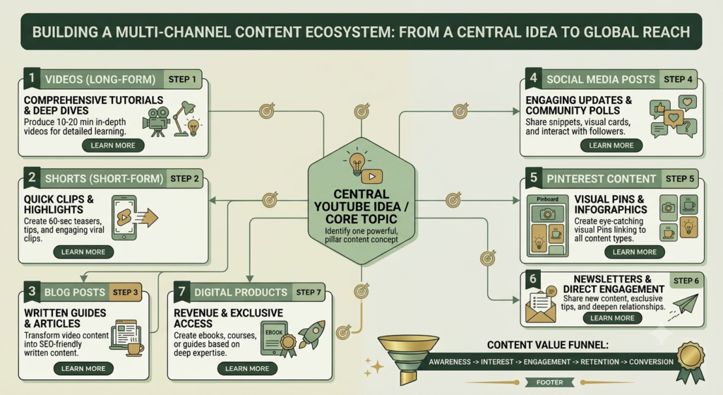 YouTube content ecosystem from one core idea