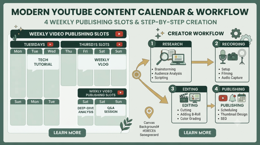 YouTube content publishing schedule