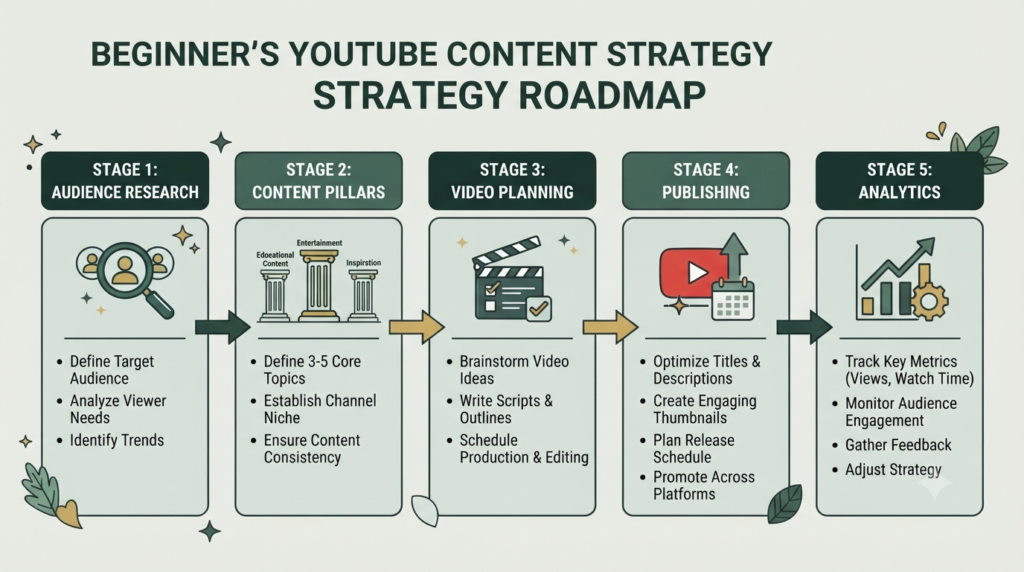 YouTube content strategy roadmap for beginners
