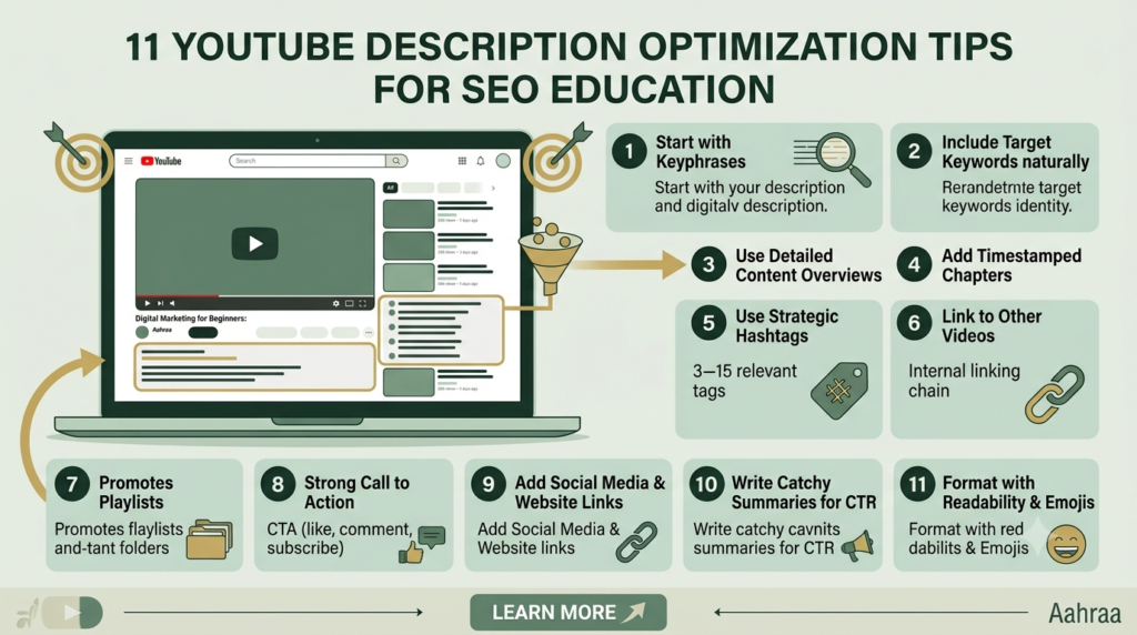 YouTube description optimization tips