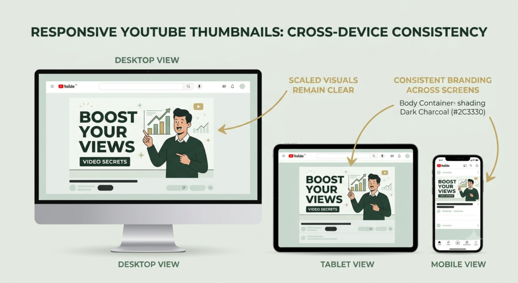 YouTube thumbnail displayed on different screen sizes