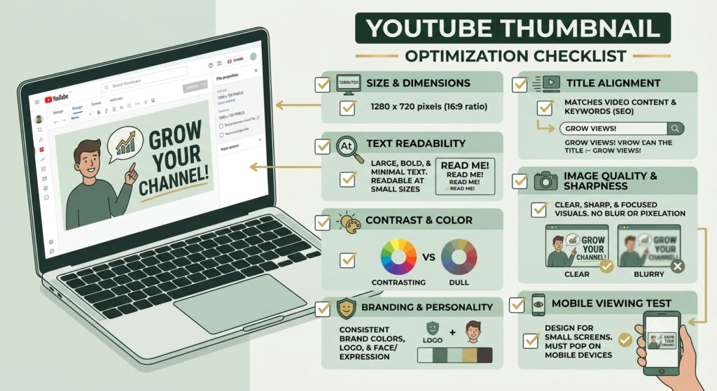 YouTube thumbnail optimization checklist