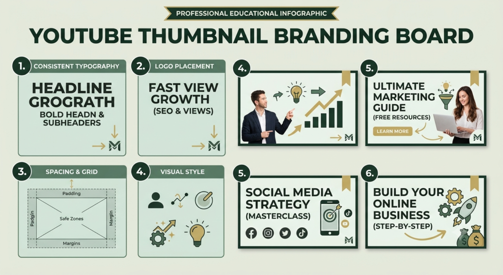 consistent YouTube thumbnail branding