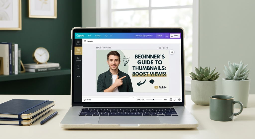 creating a YouTube thumbnail in Canva