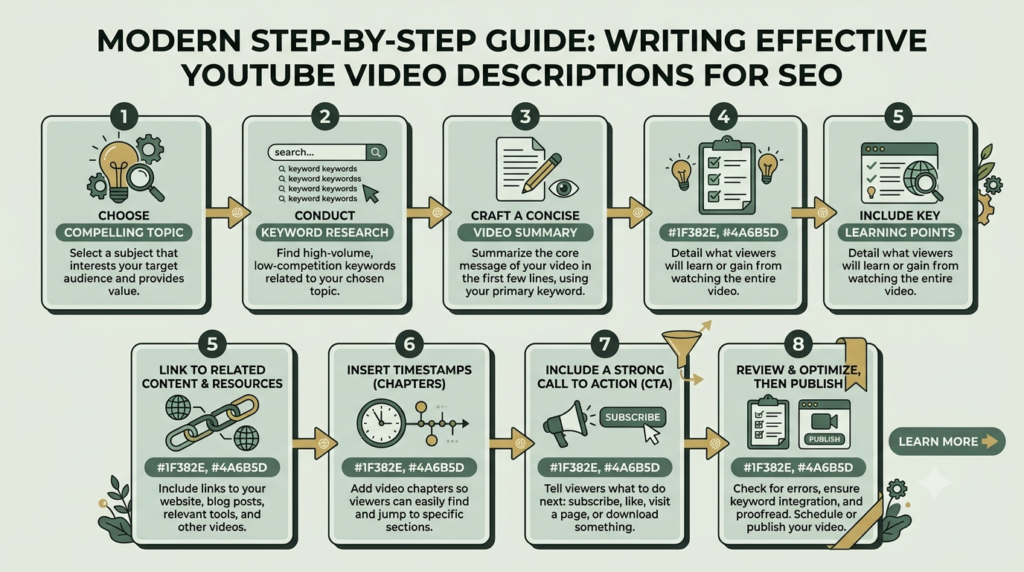 steps to write a YouTube video description